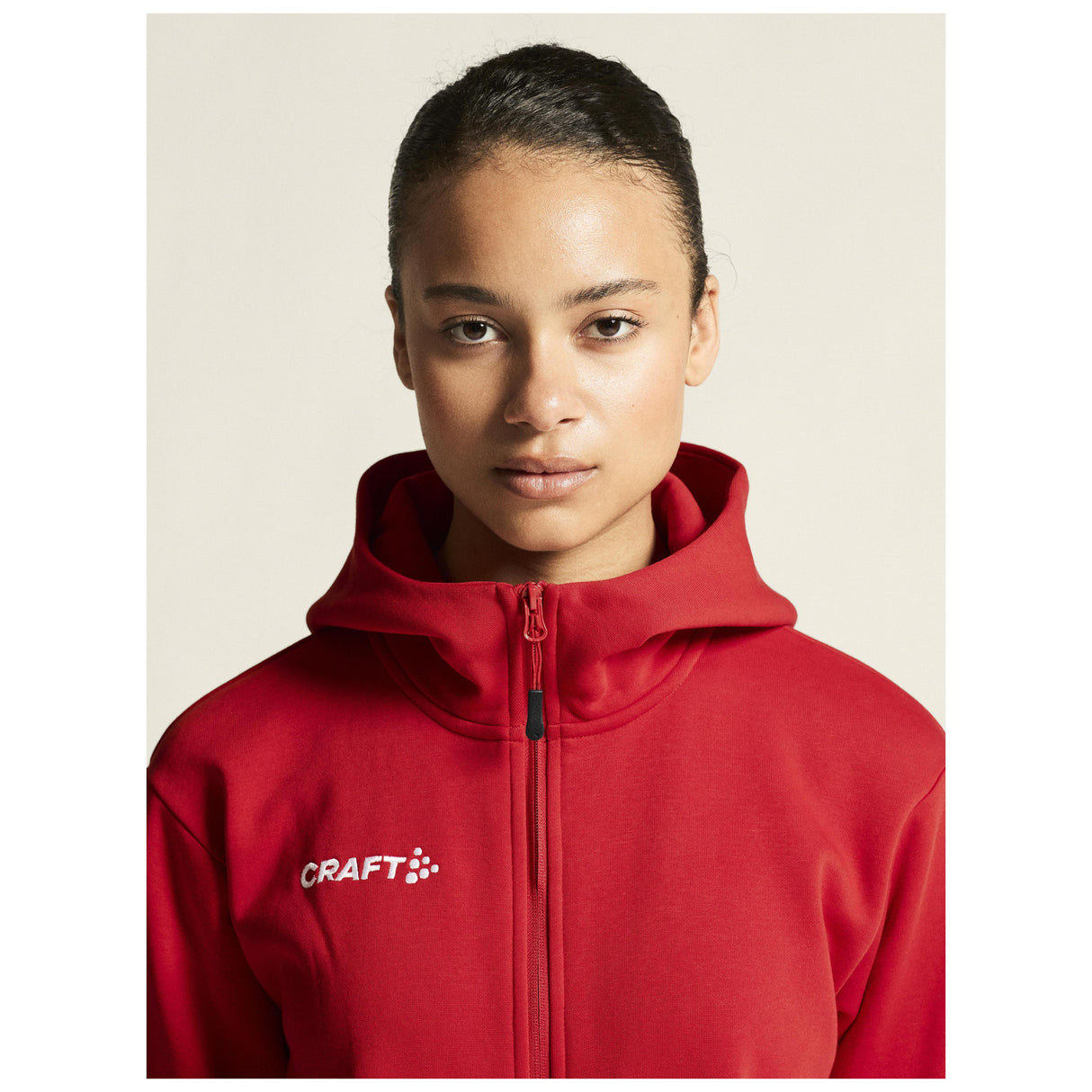 Community 2.0 Logo Fz Hoodie W - Red - Closeup 6
