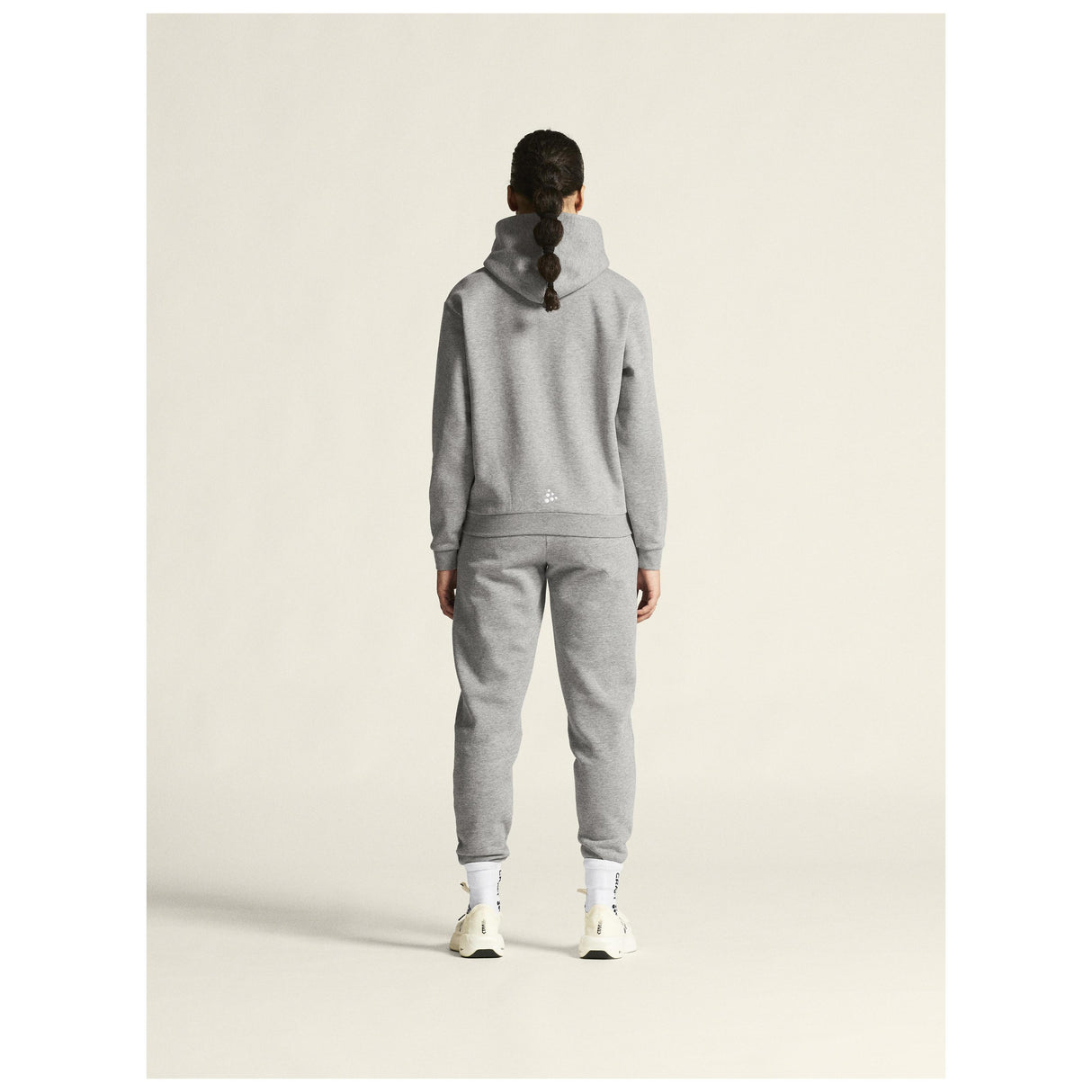 Community 2.0 Logo Fz Hoodie W - Grey Melange - Closeup 3