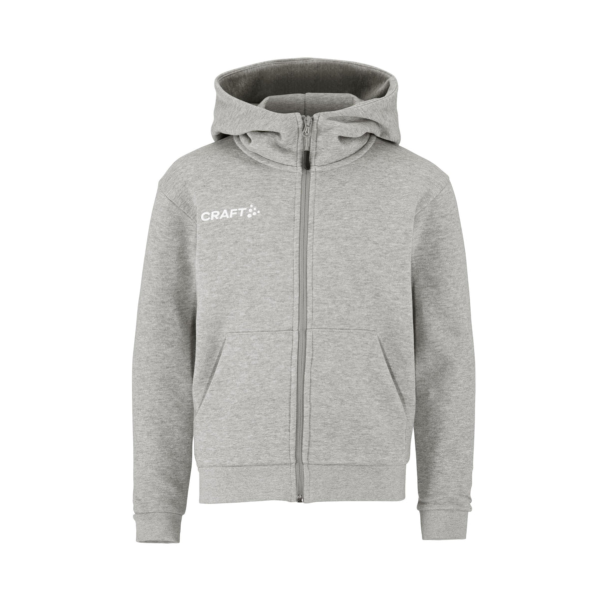 Community 2.0 Logo Fz Hoodie Jr - Grey Melange - Front