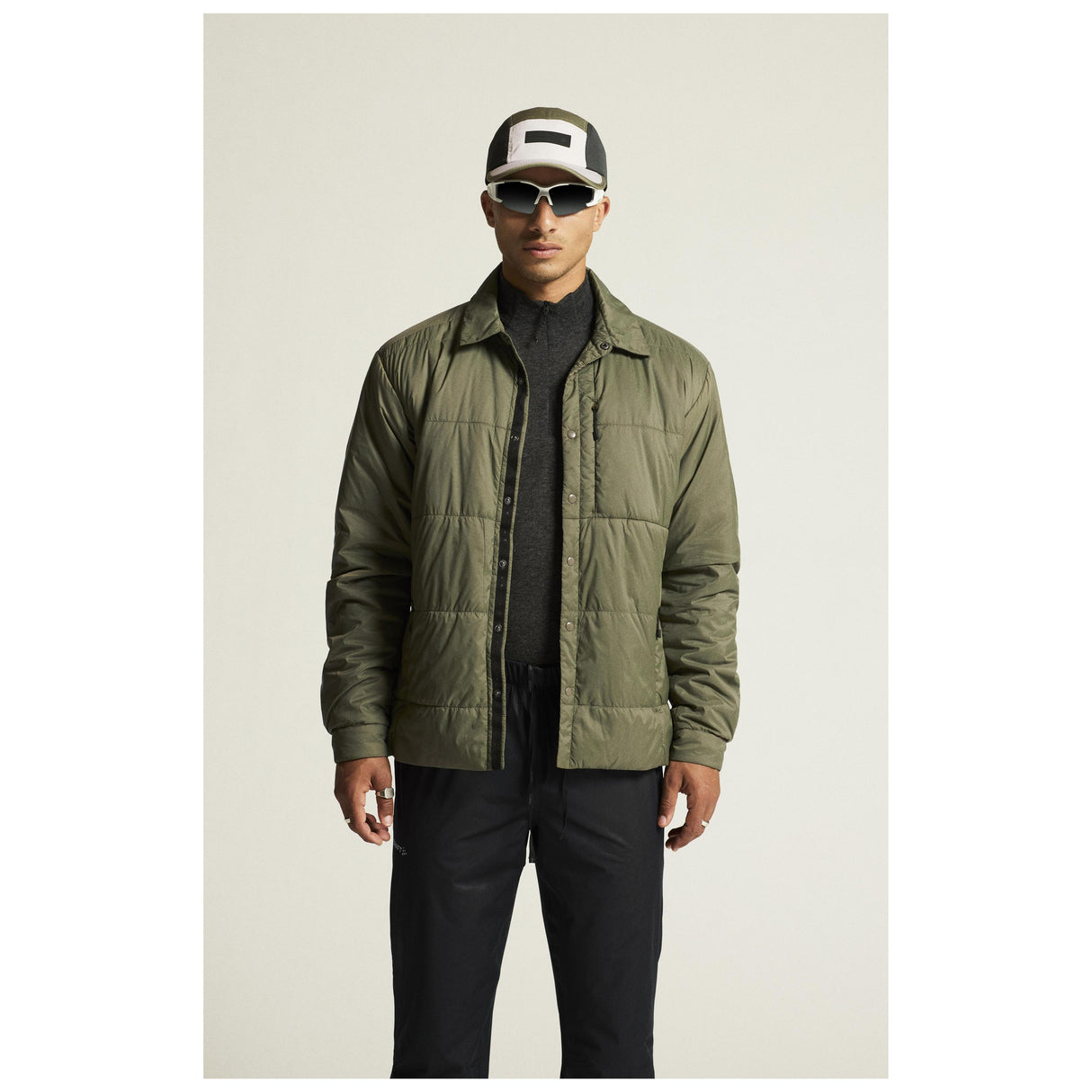 Adv Urban Lt Padded Overshirt Uni - Dark Green - Closeup 4