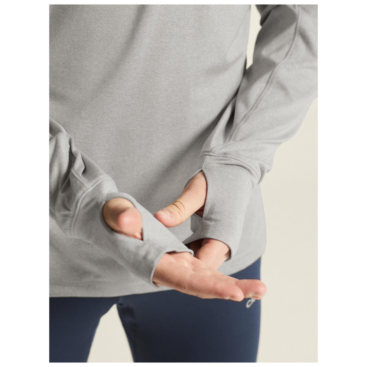 Flow Hz Ls M - Grey Melange - Closeup 6