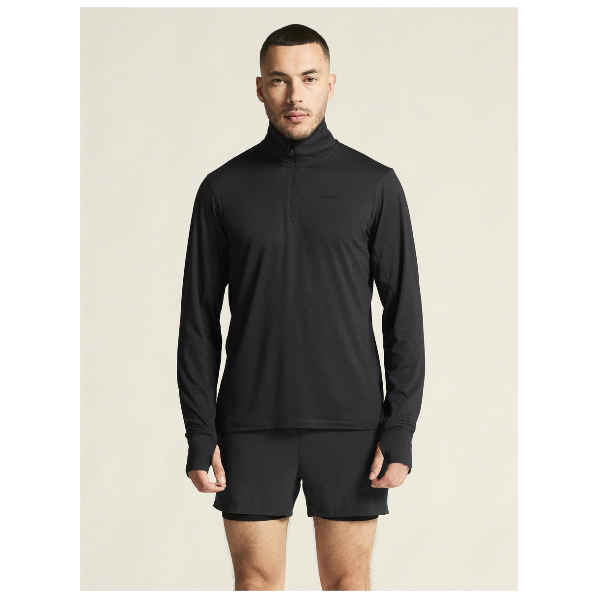 Flow Hz Ls M - Black Melange - Closeup 4