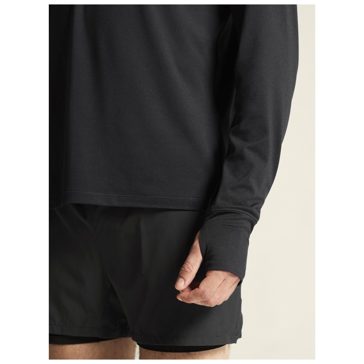 Flow Hz Ls M - Black Melange - Closeup 7