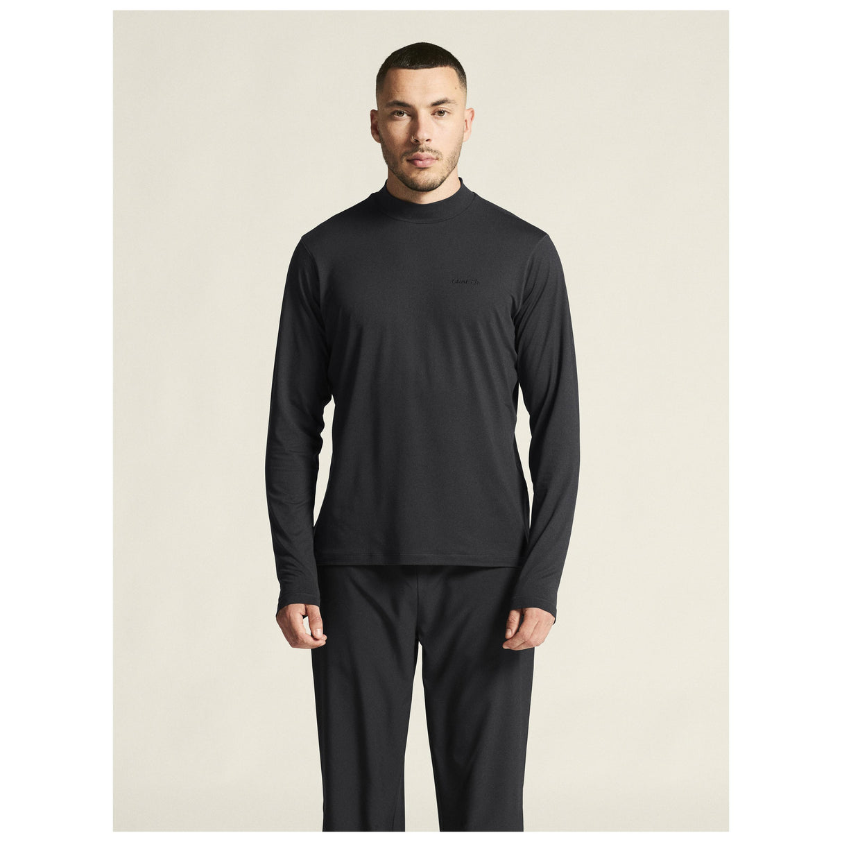 Flow Mn Ls M - Black Melange - Closeup 4