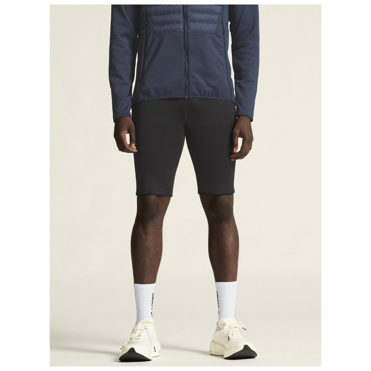 Explore Power Fleece Short Tights M - Black - Closeup 4