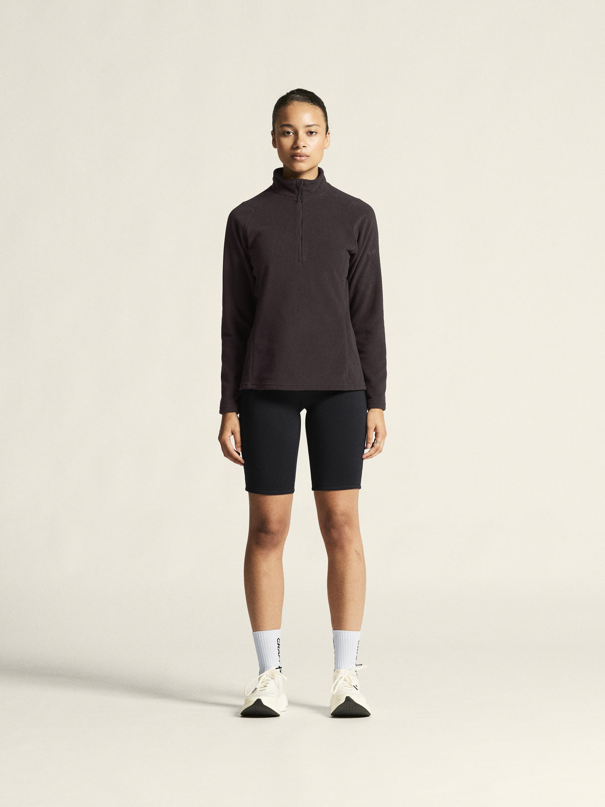 Explore Power Fleece Short Tights W - Black - Closeup 1