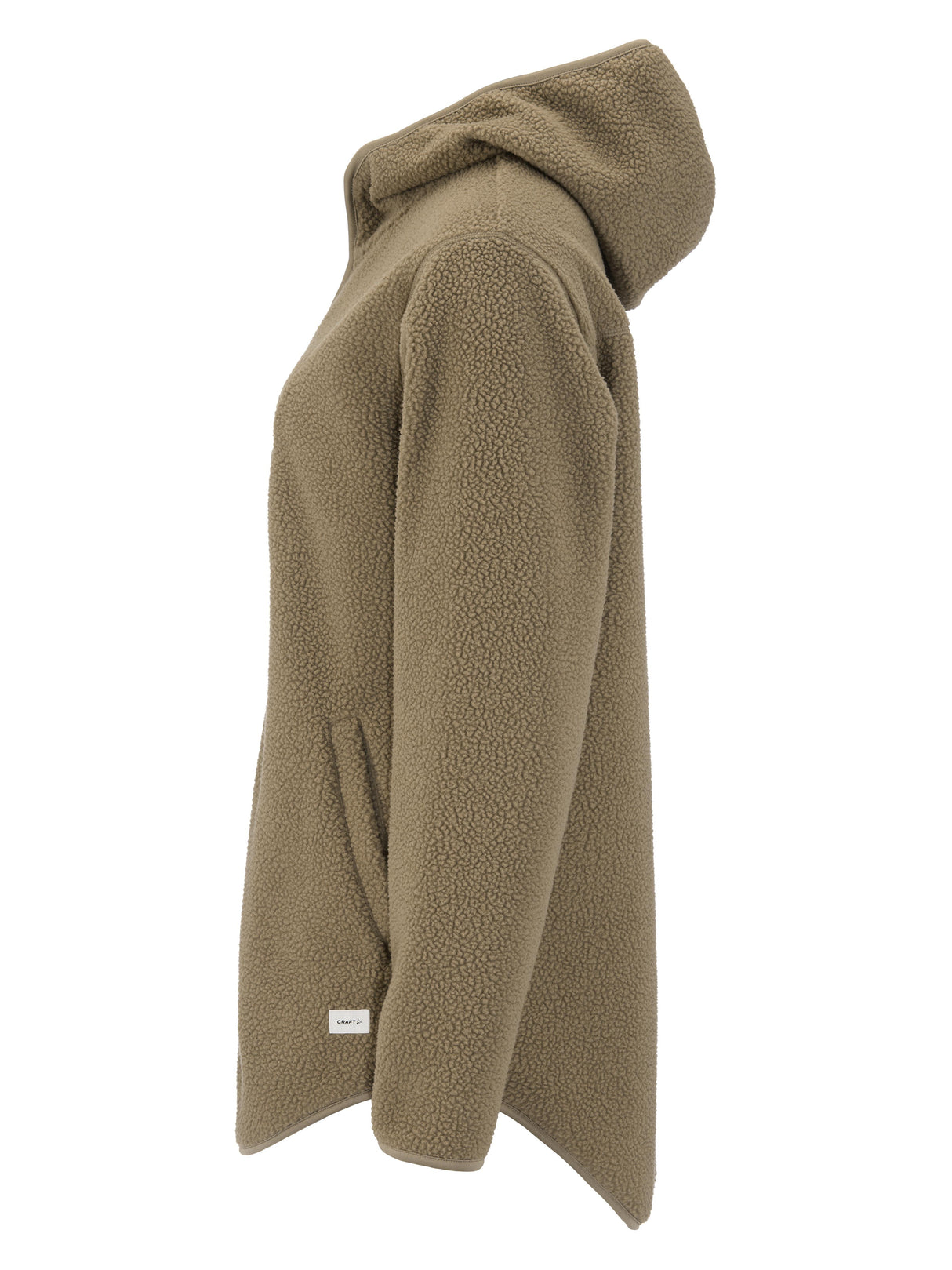 Join Pile Fleece Fz Hood W - Taupe - Left