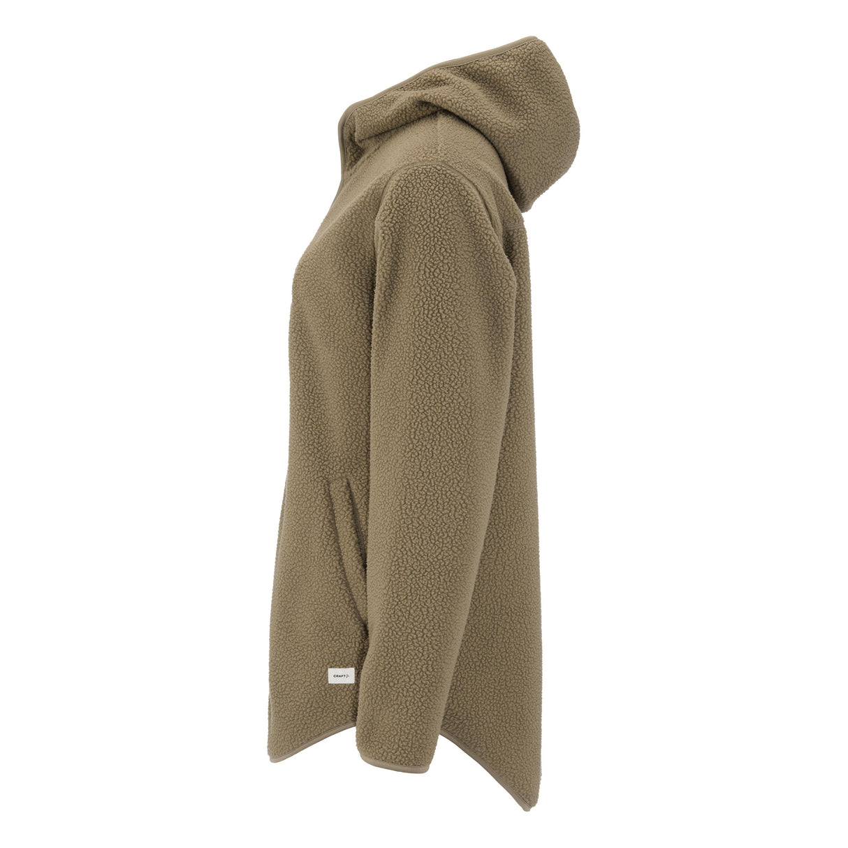 Join Pile Fleece Fz Hood W - Taupe - Left