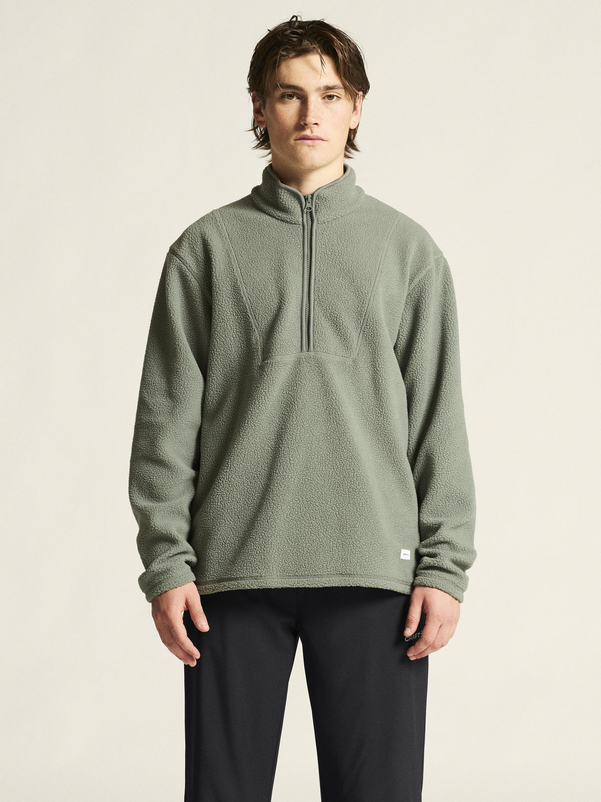 Join Pile Fleece Hz M - Leaf - Closeup 4