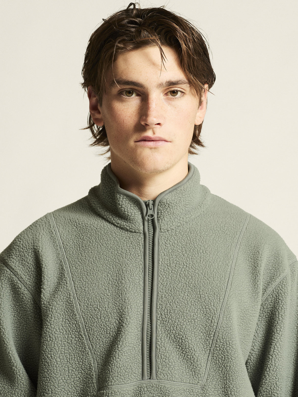 Join Pile Fleece Hz M - Leaf - Closeup 5