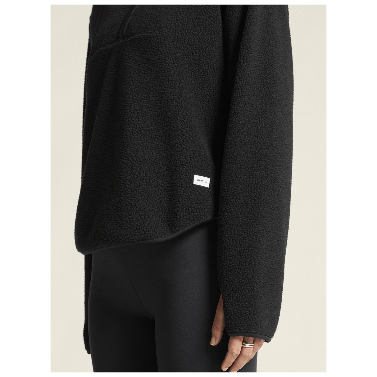 Join Pile Fleece Hz W - Black - Closeup 5