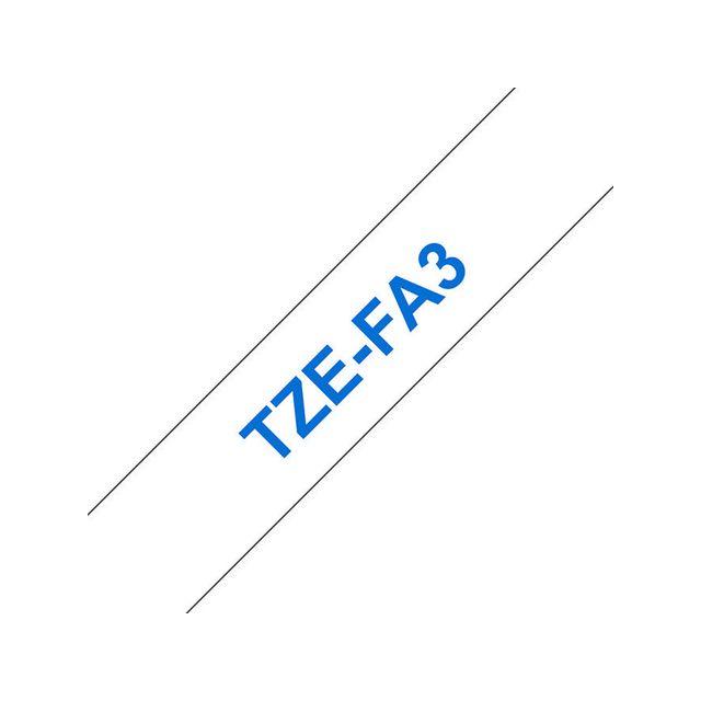 Tape BROTHER TZEFA3 12mm blue on white