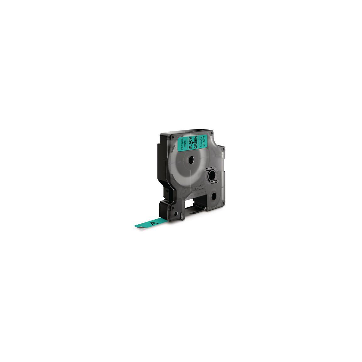 Tape DYMO D1 9mm black on green