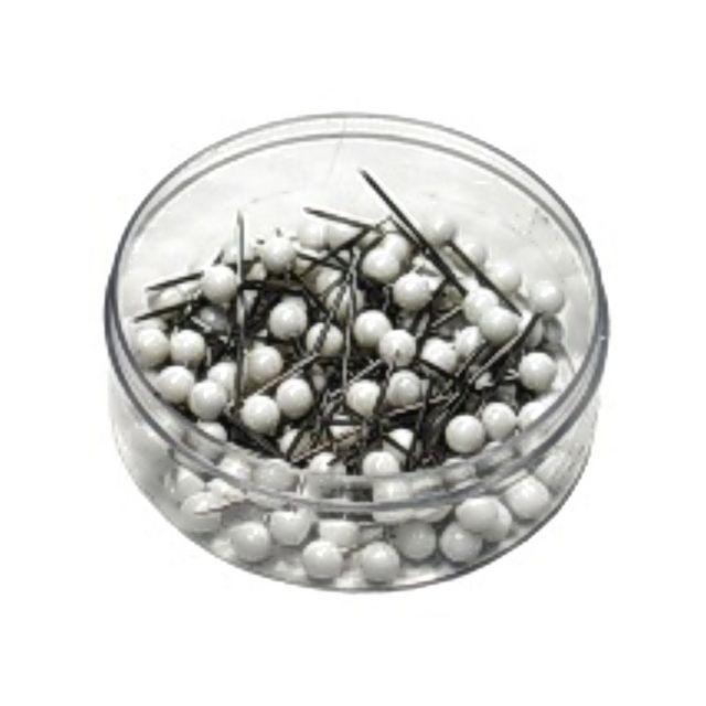 Map pins ACTUAL round white 100/pc