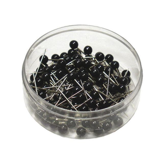 Map pins ACTUAL round black 100/pack