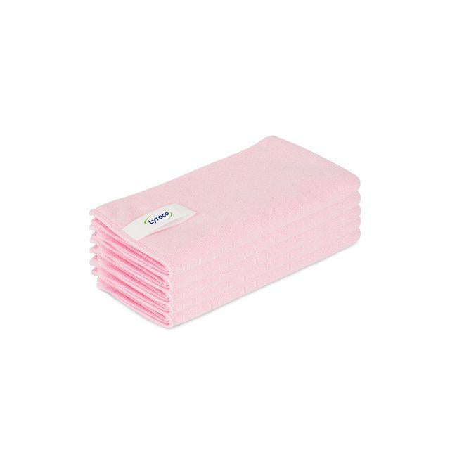 Microfibre cloth LYRECO P 40x40cm pink 5/pack