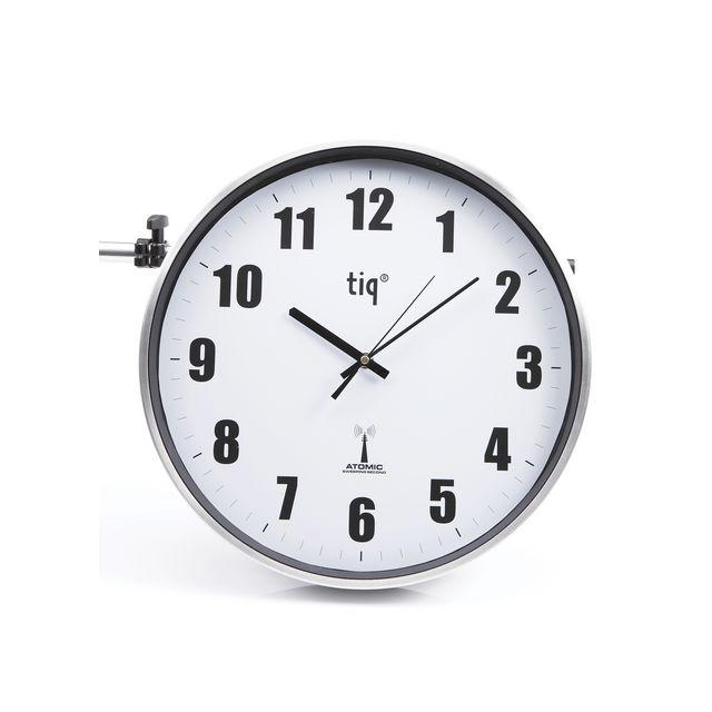 Wall clock TIQ radio controlled Ø38cm silver