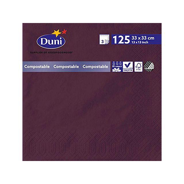 Napkin 3-ply 33x33cm Dark purple 125/pack
