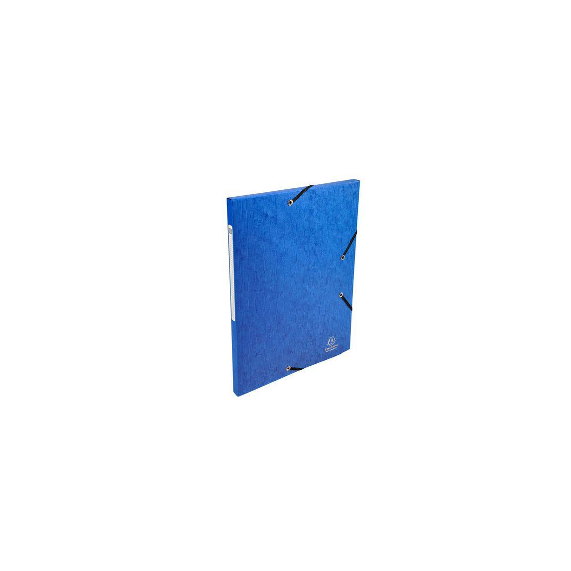 Rubber band folder 3 flap A4 600g blue