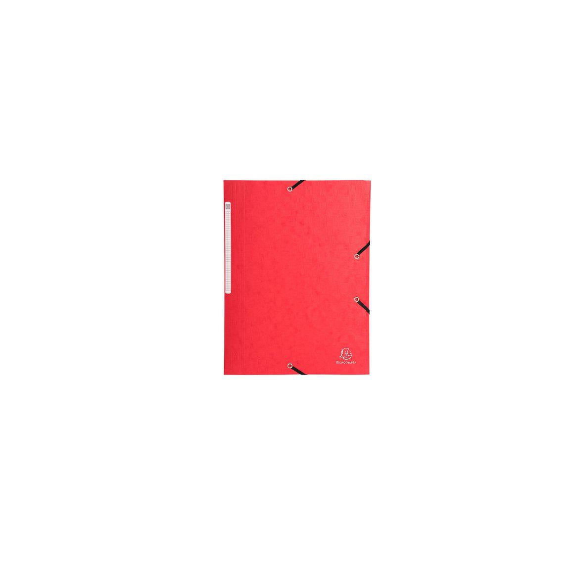 Rubber band folder 3 flap A4 600g red