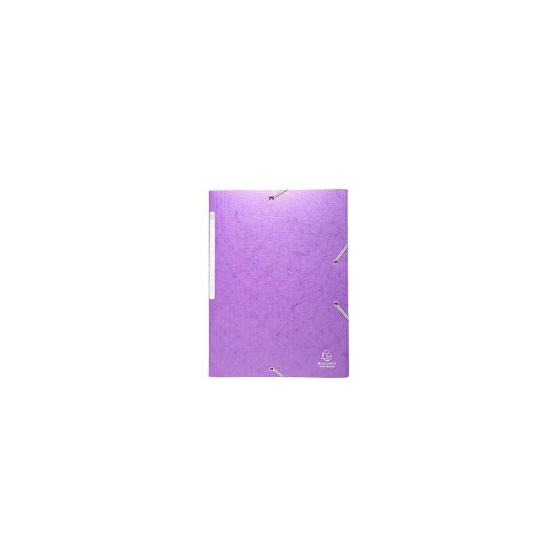 Rubber band folder 3 flap A4 600g purple