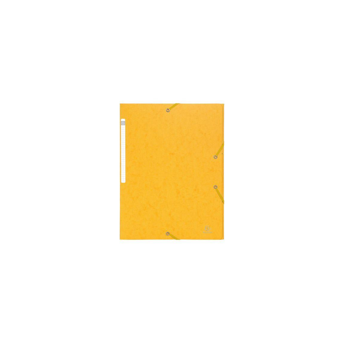 Rubber band folder 3 flap A4 600g yellow