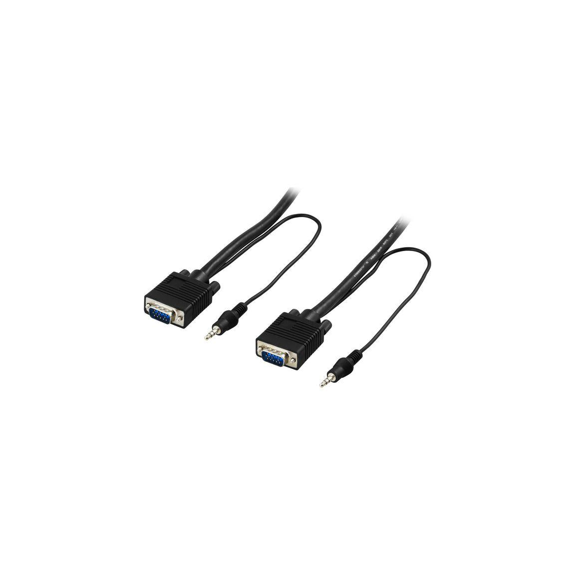 Cable DELTACO monitor VGA+3,5mm 3m
