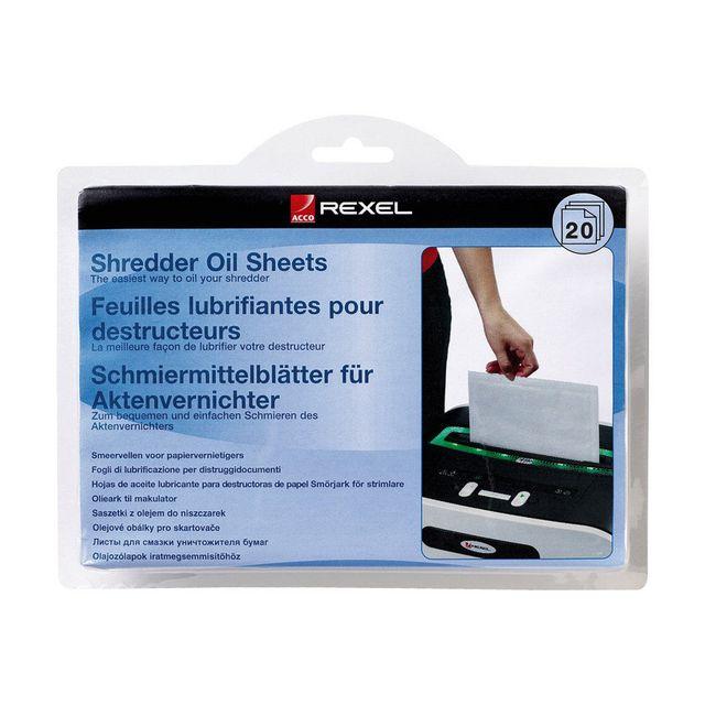 Oil sheet REXEL shredder 20/pack