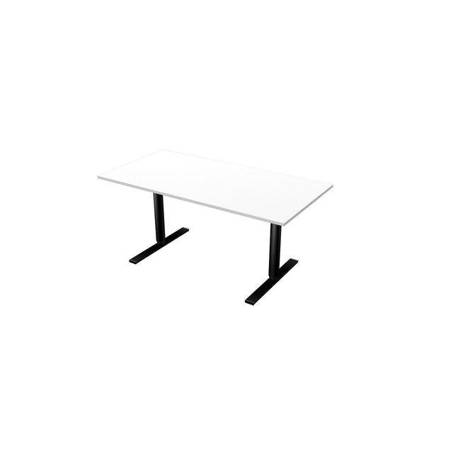 Table El 160x80cm white laminate/black