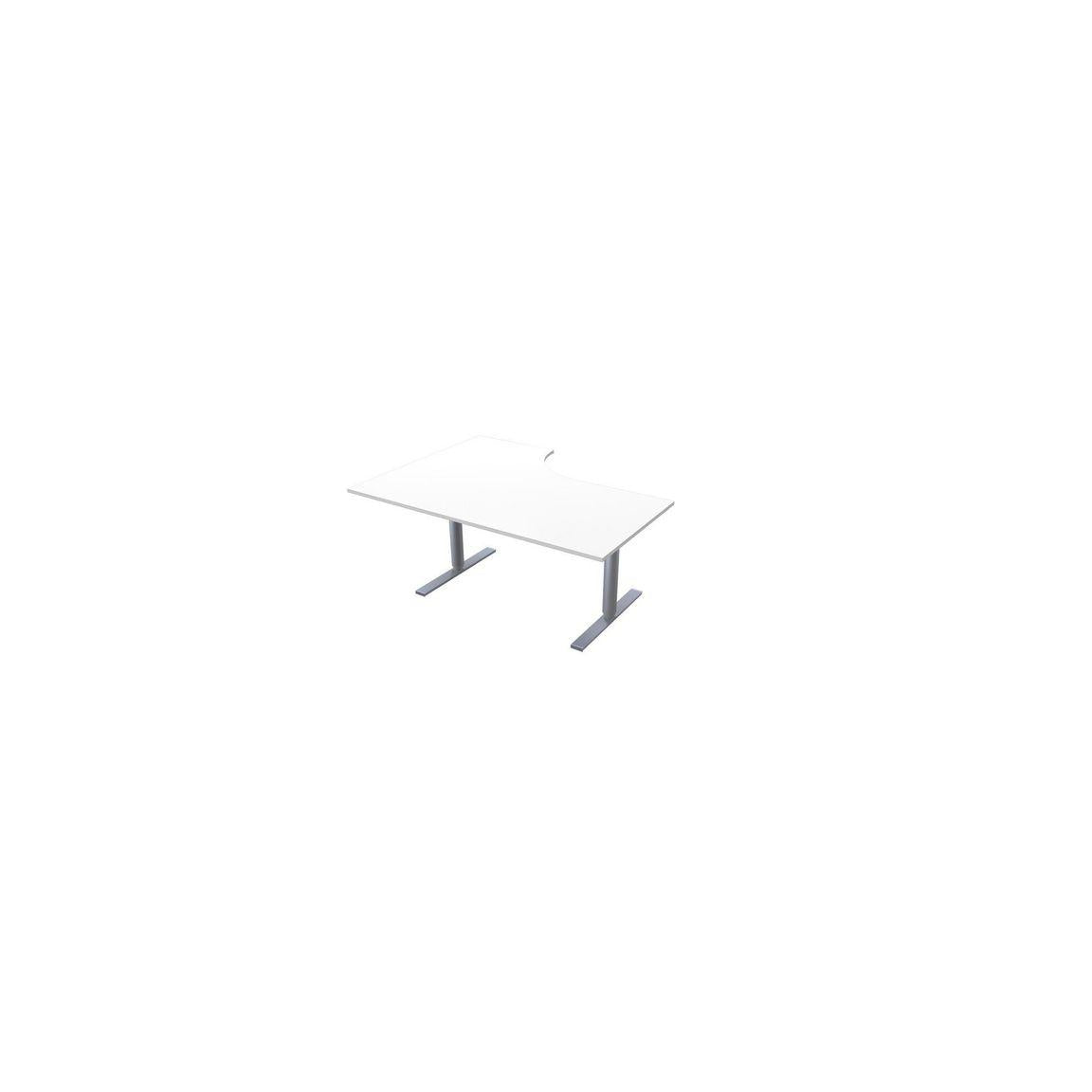 Table El right 160x120cm white laminate/grey