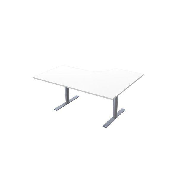 Table El left 160x120cm white lamb/grey