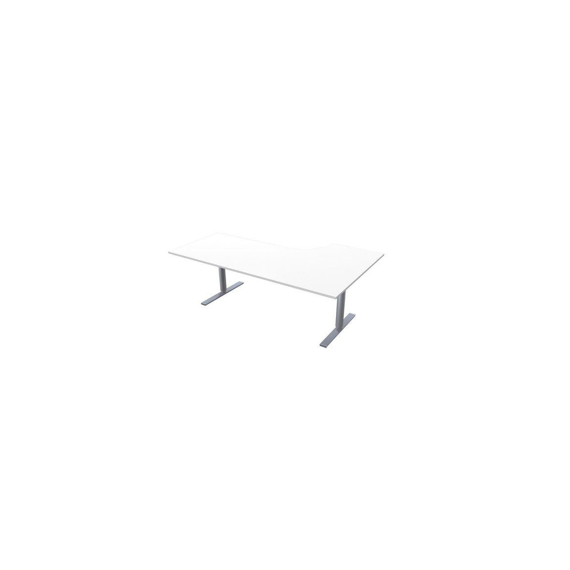 Table El left 200x120cm white lamb/grey