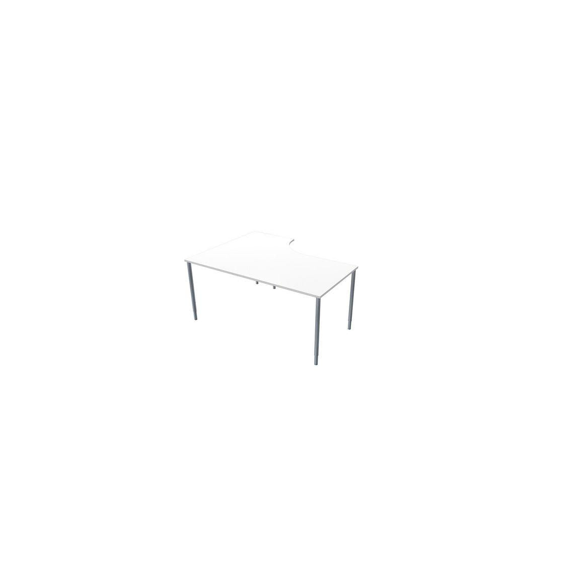 Table right 160x120cm white laminate/grey