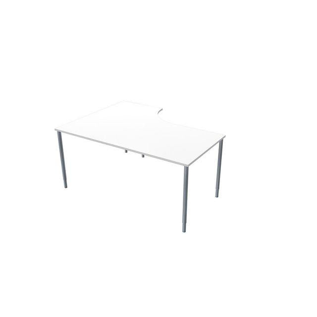 Table right 160x120cm white laminate/grey
