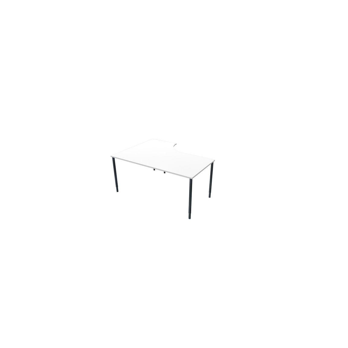 Table right 160x120cm white laminate/black