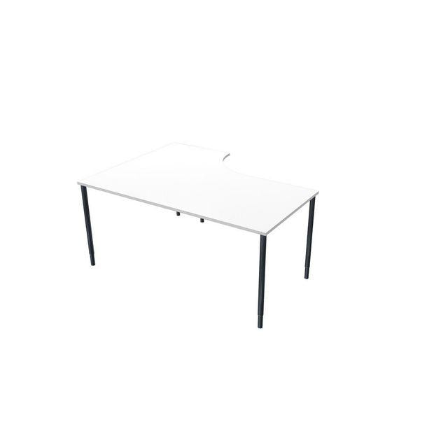 Table right 160x120cm white laminate/black