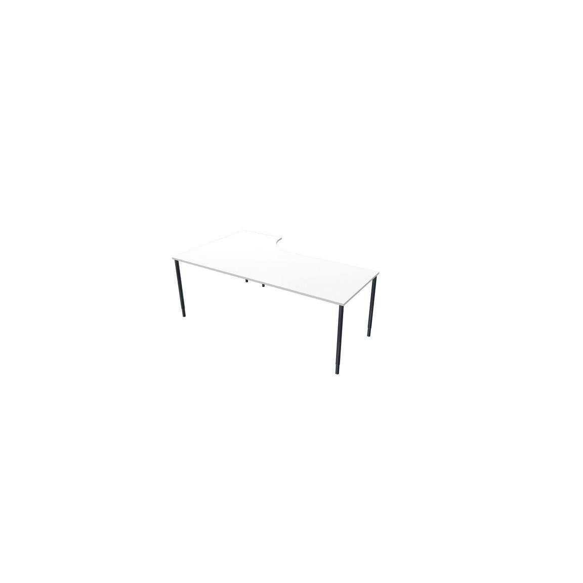 Table right 200x120cm white laminate/black