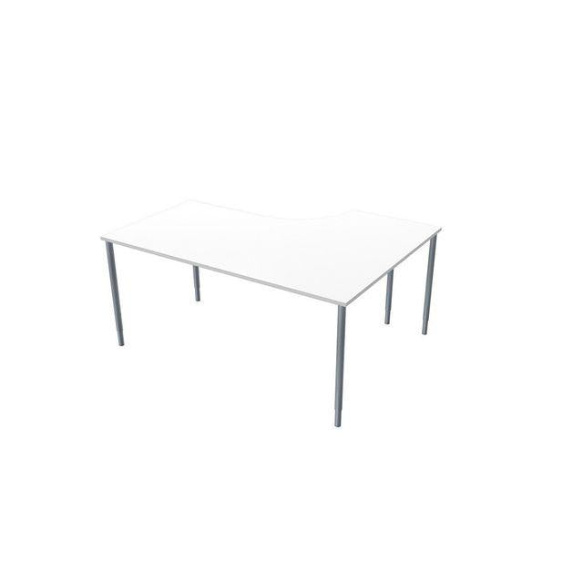 Table left 160x120cm white laminate/grey