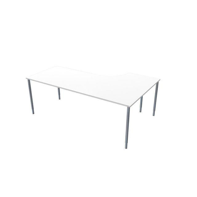 Table left 200x120cm white laminate/grey