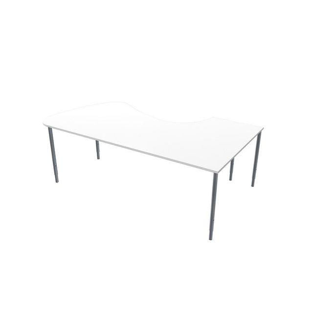 Table left 220x120cm white laminate/grey