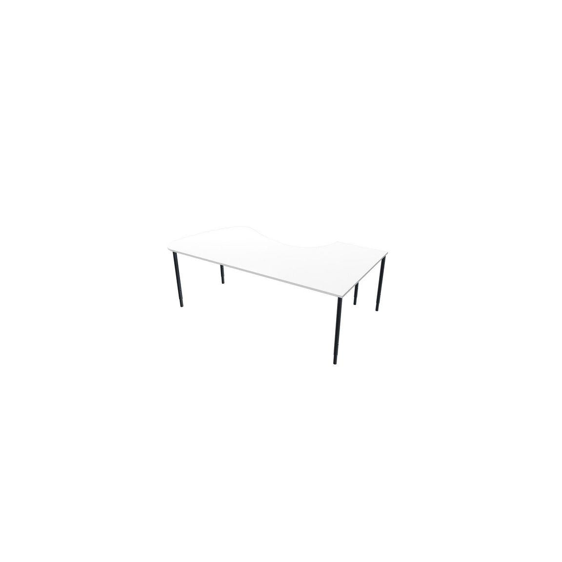 Table left 220x120cm white laminate/black