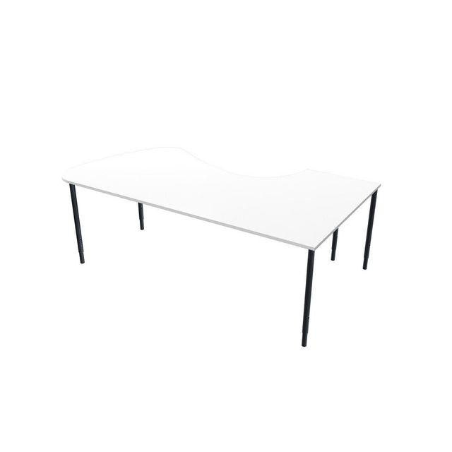 Table left 220x120cm white laminate/black