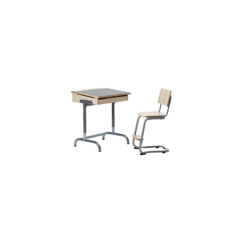 School bench FOKUS height 75-85cm light grey