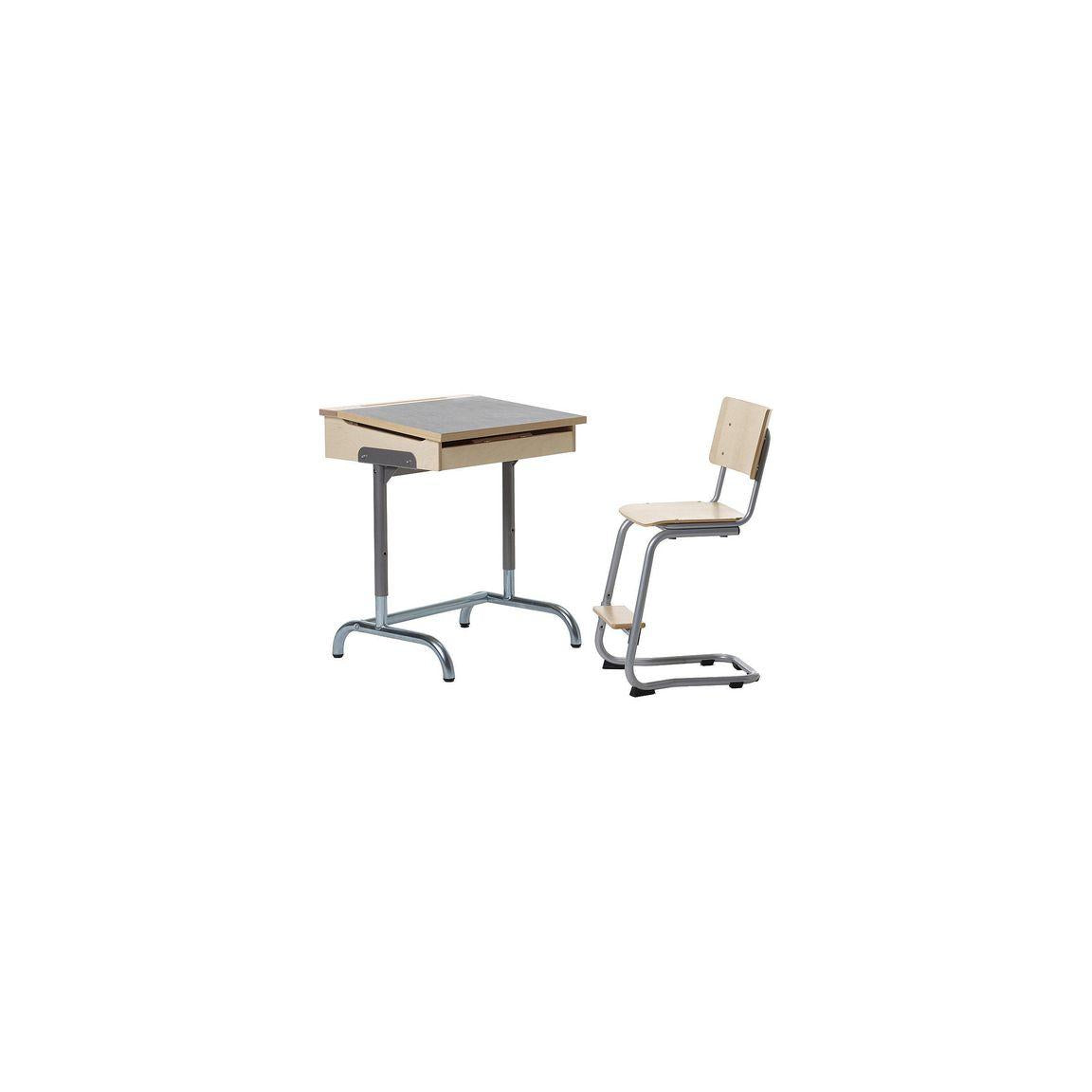 School bench FOKUS height 75-85cm light grey