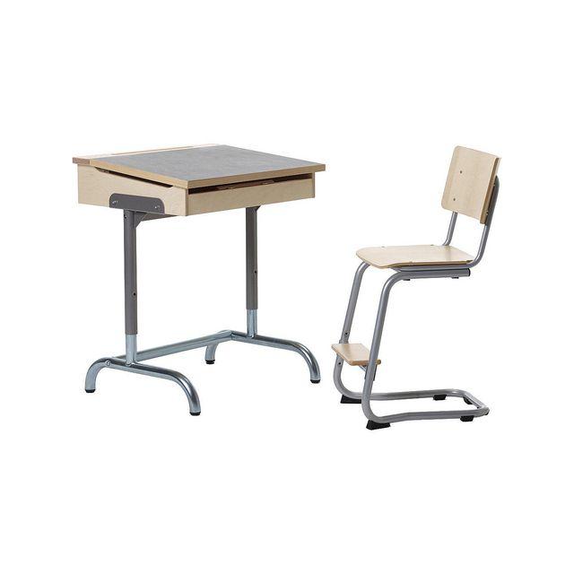 School bench FOKUS height 75-85cm light grey