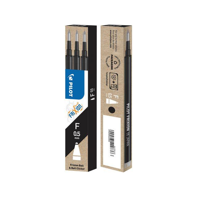 Refill PILOT Frixion 0,5mm black 3/pack