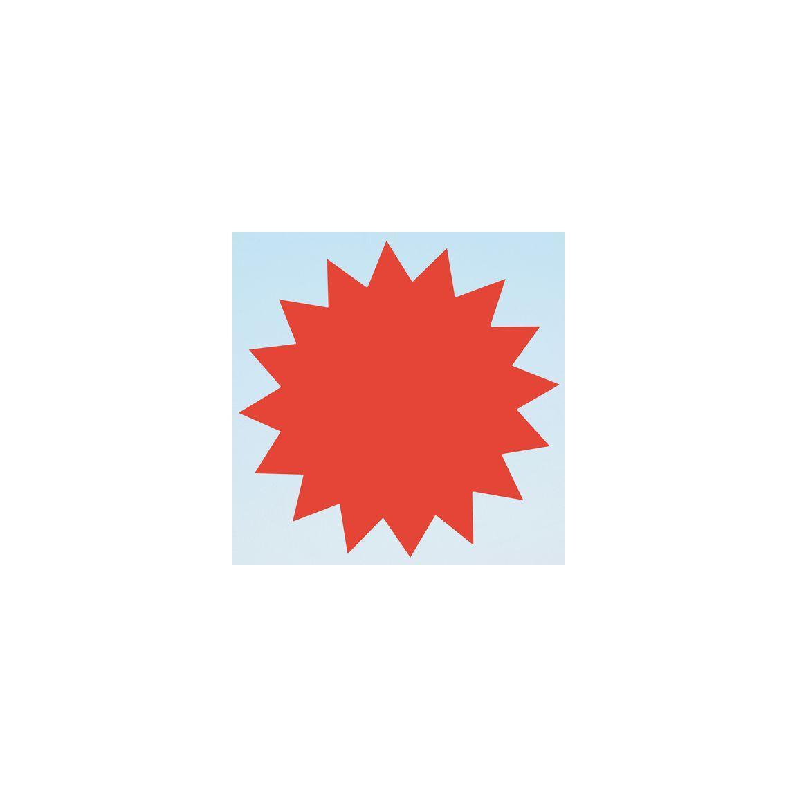 Text card star 180mm red 25/pack