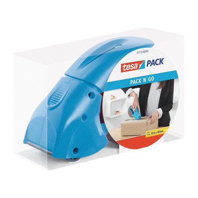 Tape holder packing tape TESA Pack-n-Go blue