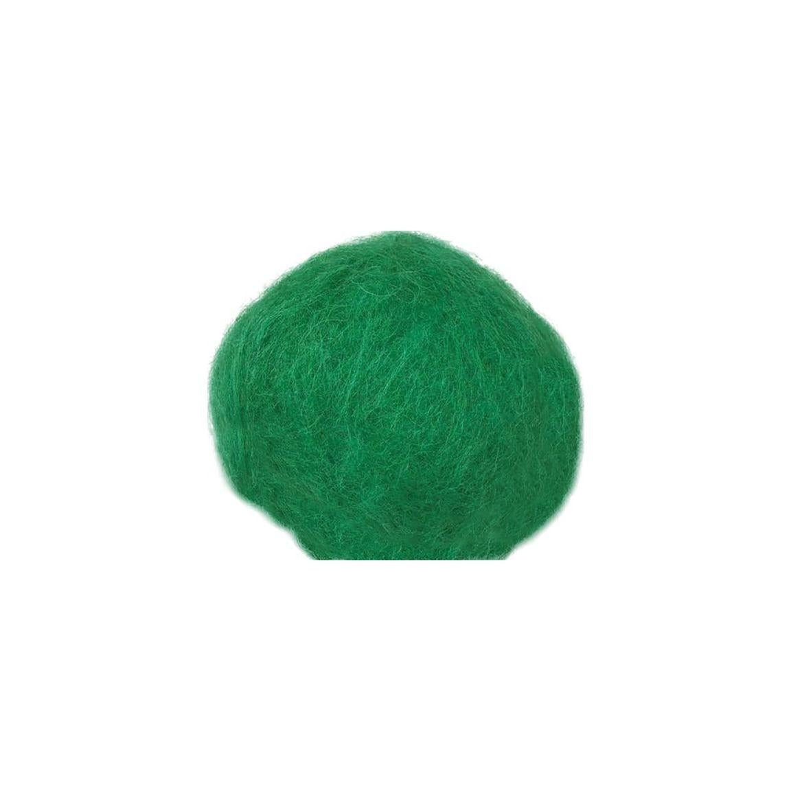Carded wool 250g green