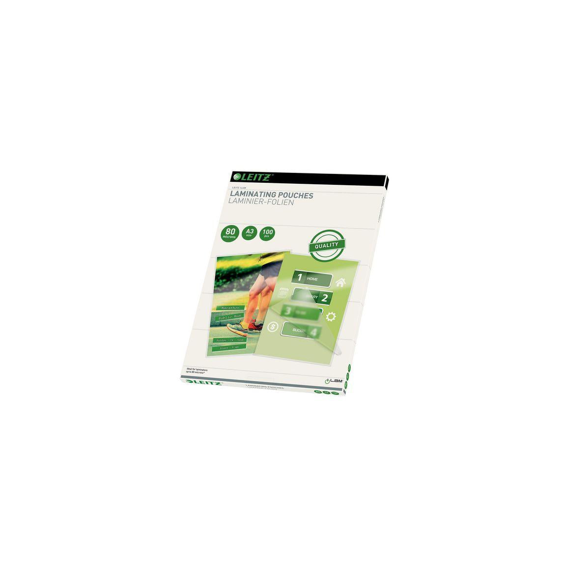 Laminate LEITZ A3 80mic clear 100/pack